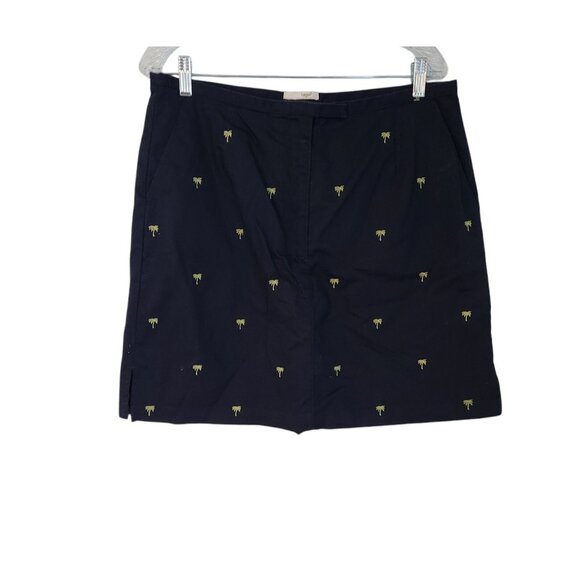 LIZGOLF Skirt Skort Tennis Pickleball Golf Navy Blue Palm Trees Pockets Lined 14 - Picture 1 of 11